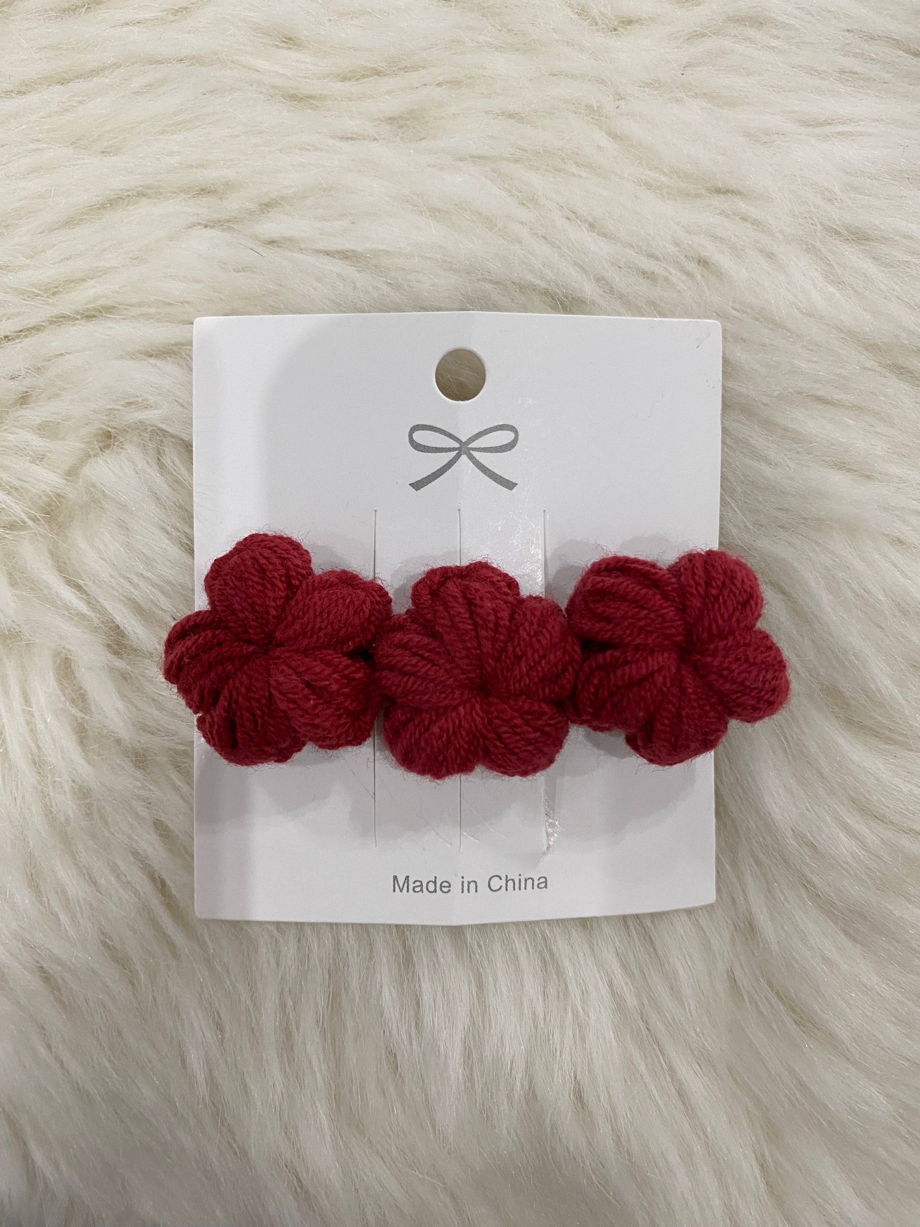 1pc knitted floral hair clip
