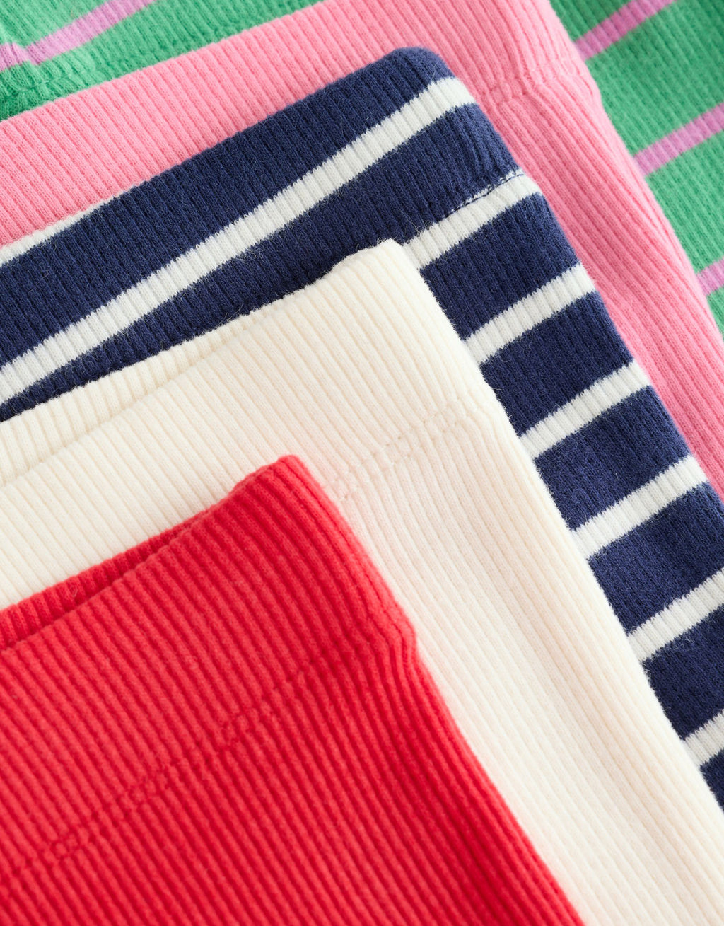 Green/Pink Ribbed Flare Leggings 5 Pack