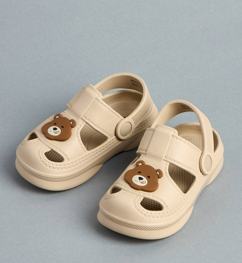 Bear Applique Clogs with Backstrap