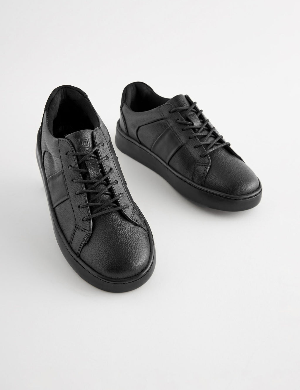 Black Leather Lace Up School Shoes