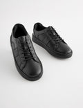 Black Leather Lace Up School Shoes