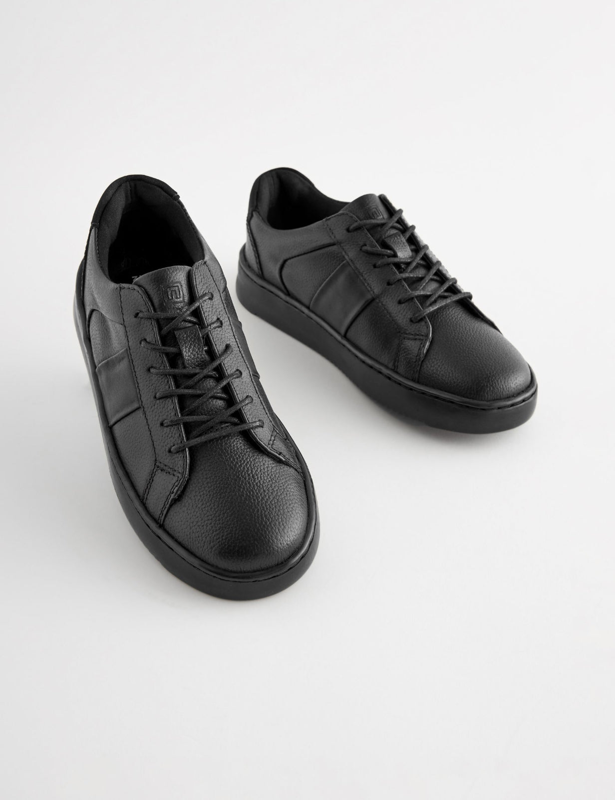Black Leather Lace Up School Shoes