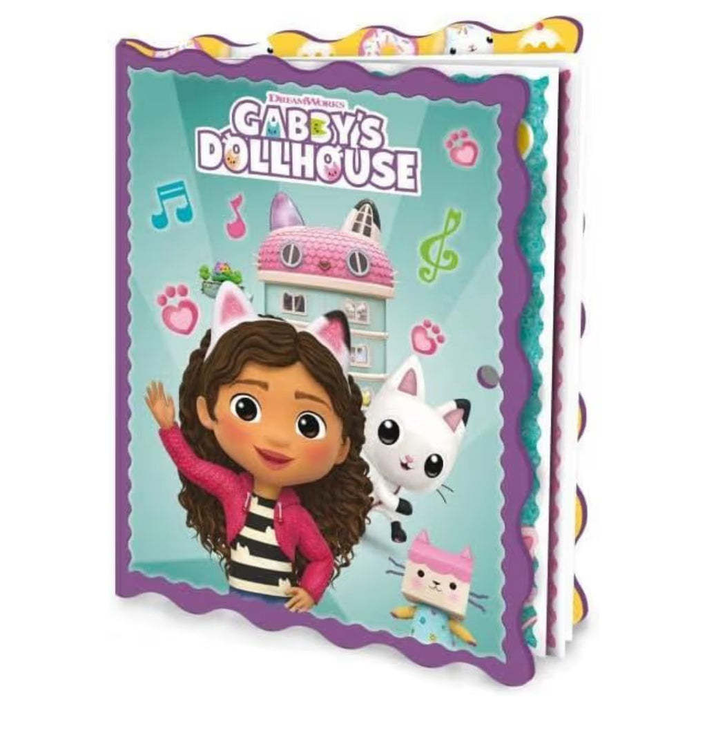 GABBY'S DOLLHOUSE My Secret Diary - Diary with Padlock and Keys Scented Felt Pens, Stickers & Gems Included