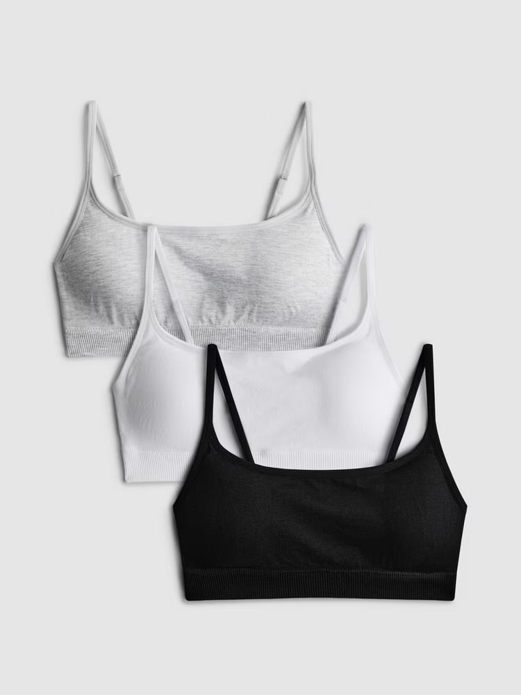 3pk Wireless Crop Bralettes