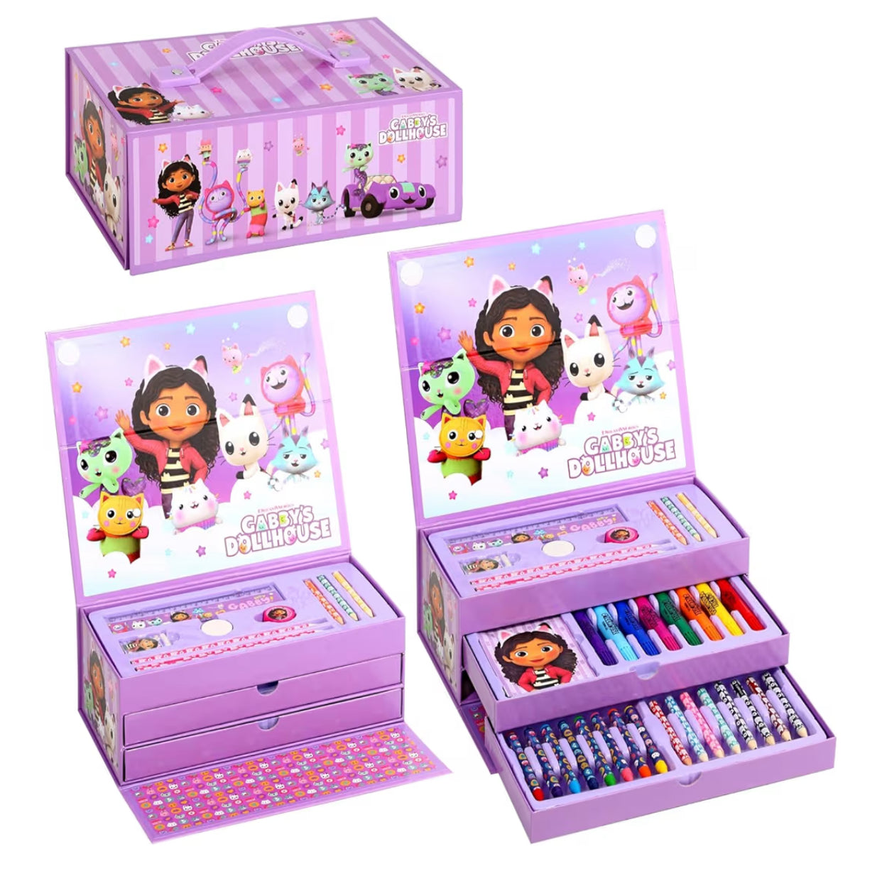 Gabby's Dollhouse Kids 34pc Colouring Art Stationery Set