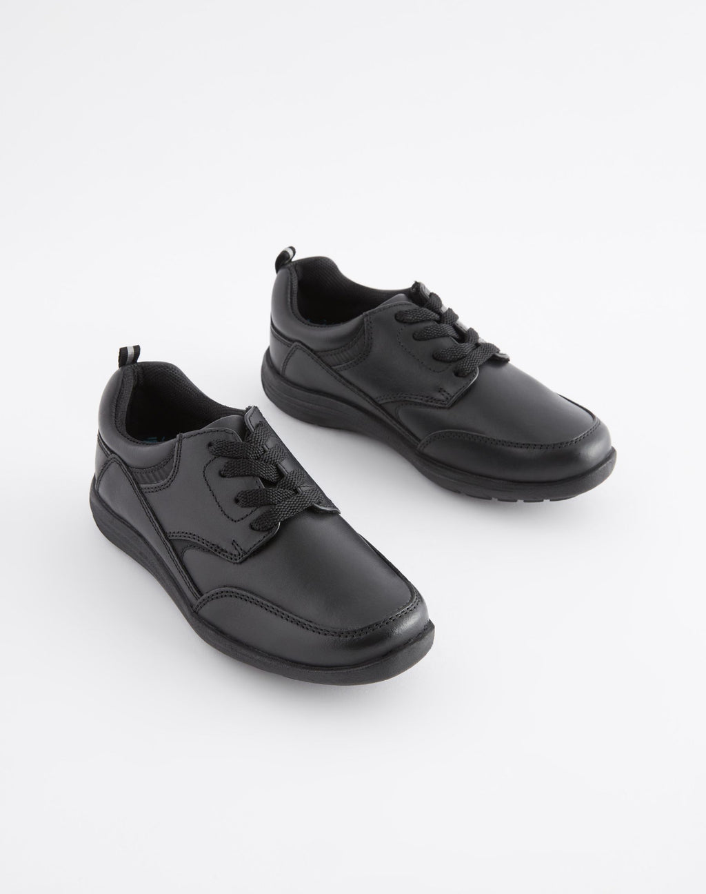Black Standard Fit (F) School Leather Lace-Up Shoes