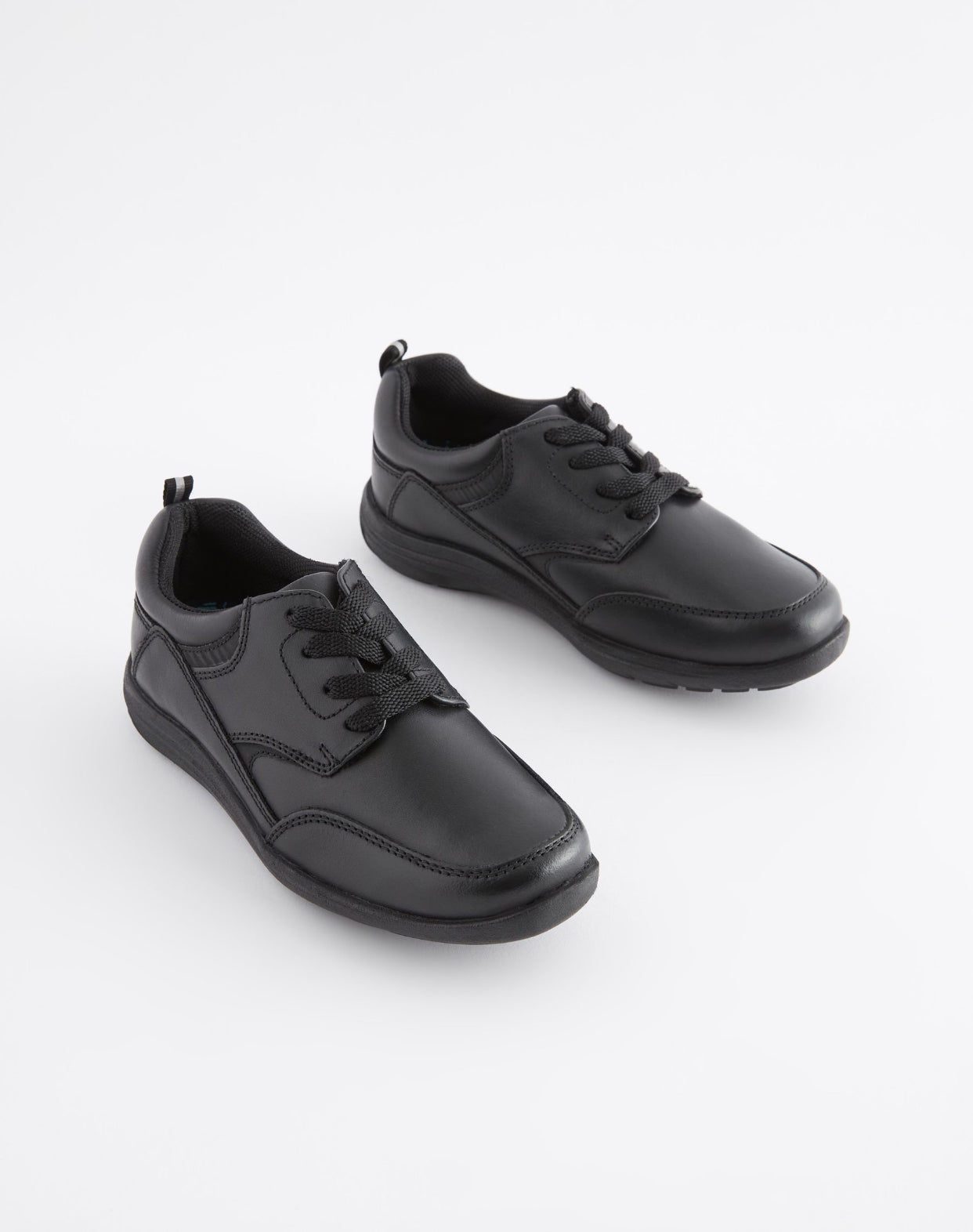 Black Standard Fit (F) School Leather Lace-Up Shoes
