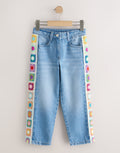 Blue Denim Crochet Embroidered Side