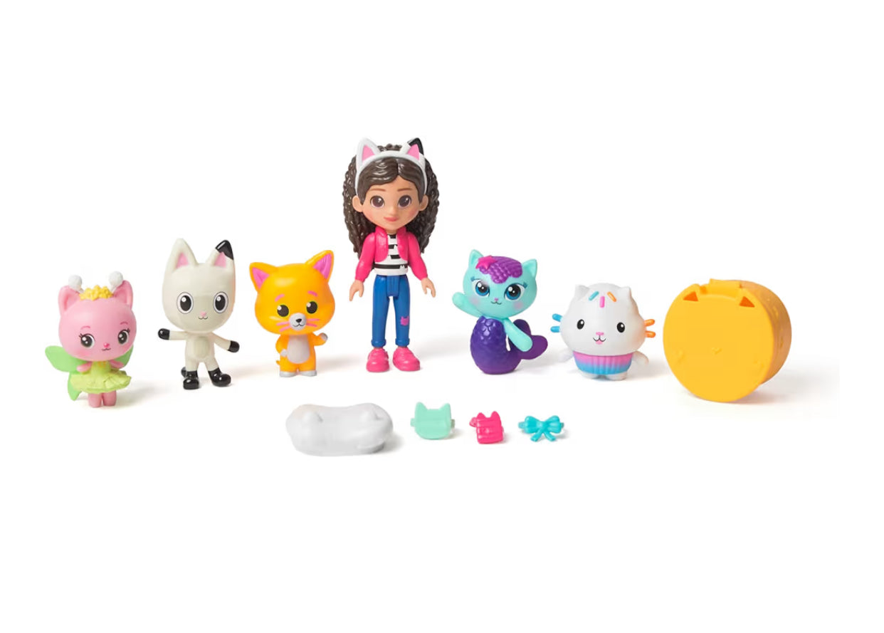 Gabby's Dollhouse: The Movie, Cat-venture Crew Pack, 11-Piece Toy Figure Set with Accessories