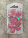 2pcs pink flower hair clip