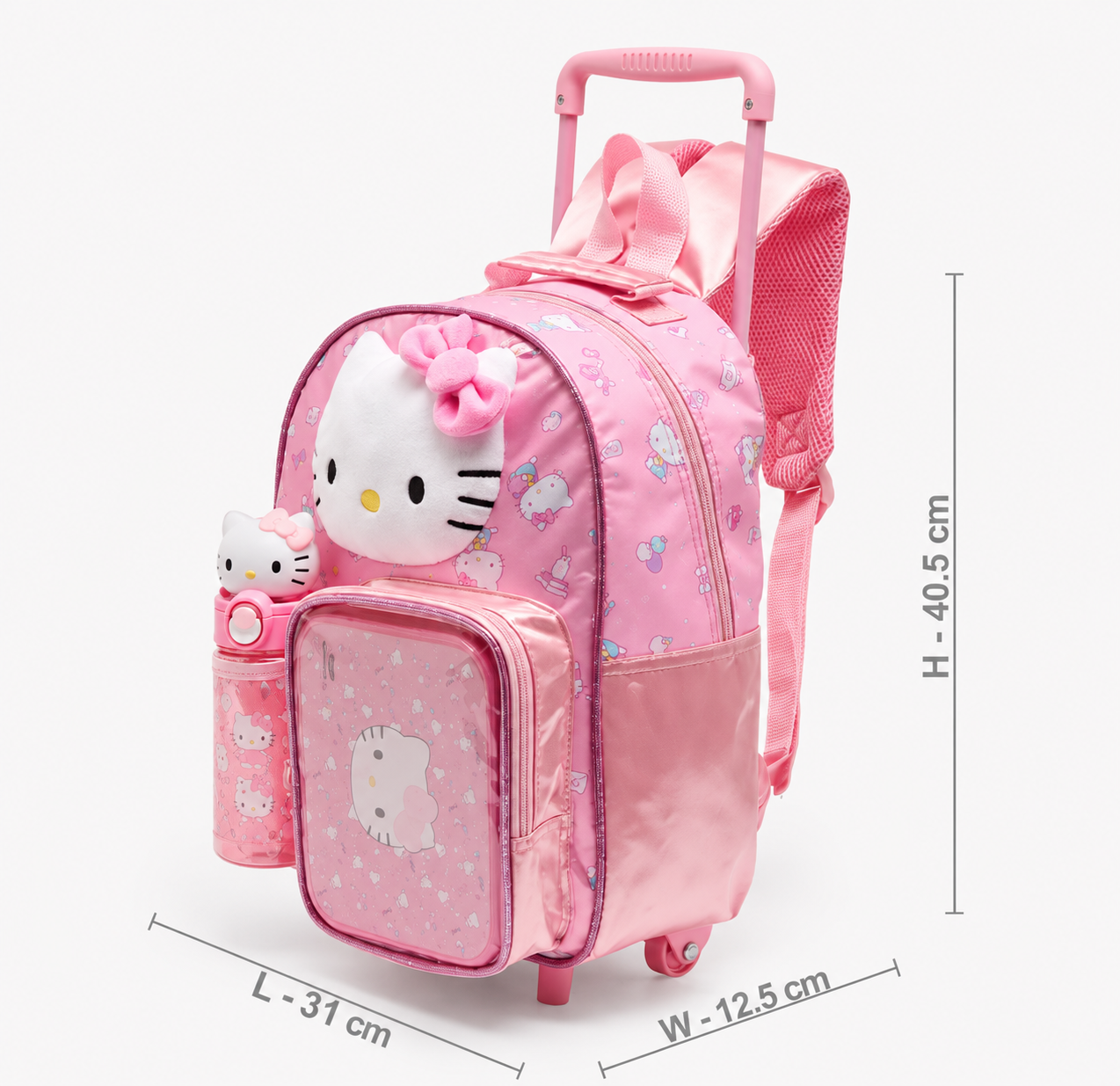 Sanrio Hello Kitty Print 3-Piece School Trolley Bag Set 14 inches