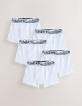 White with Stippling Waistband Trunks 5 Pack