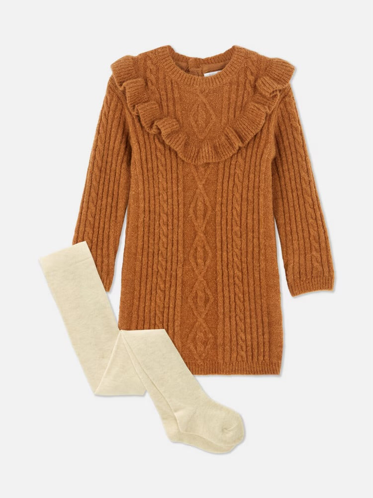 Cable Knit Dress and Leggings Set (immediate)