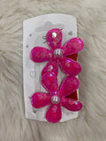 2pcs pink flower hair clip