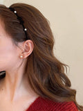 Black bowknot & faux pearl hair band
