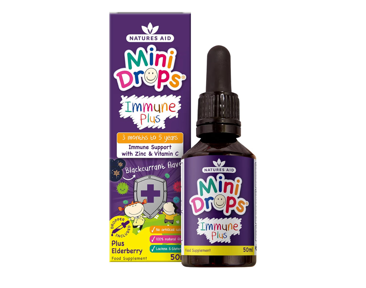 Natures Aid Mini Drops Immune Plus for Kids