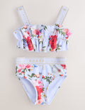 Baker by Ted Baker 2 Piece Lilac Purple Printed Floral Ruched Bikini Set