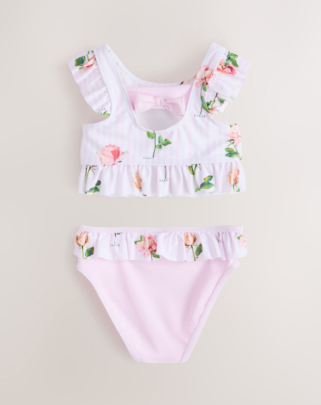 Baker by Ted Baker 2 Piece Frill Stripe Tonal Bikini