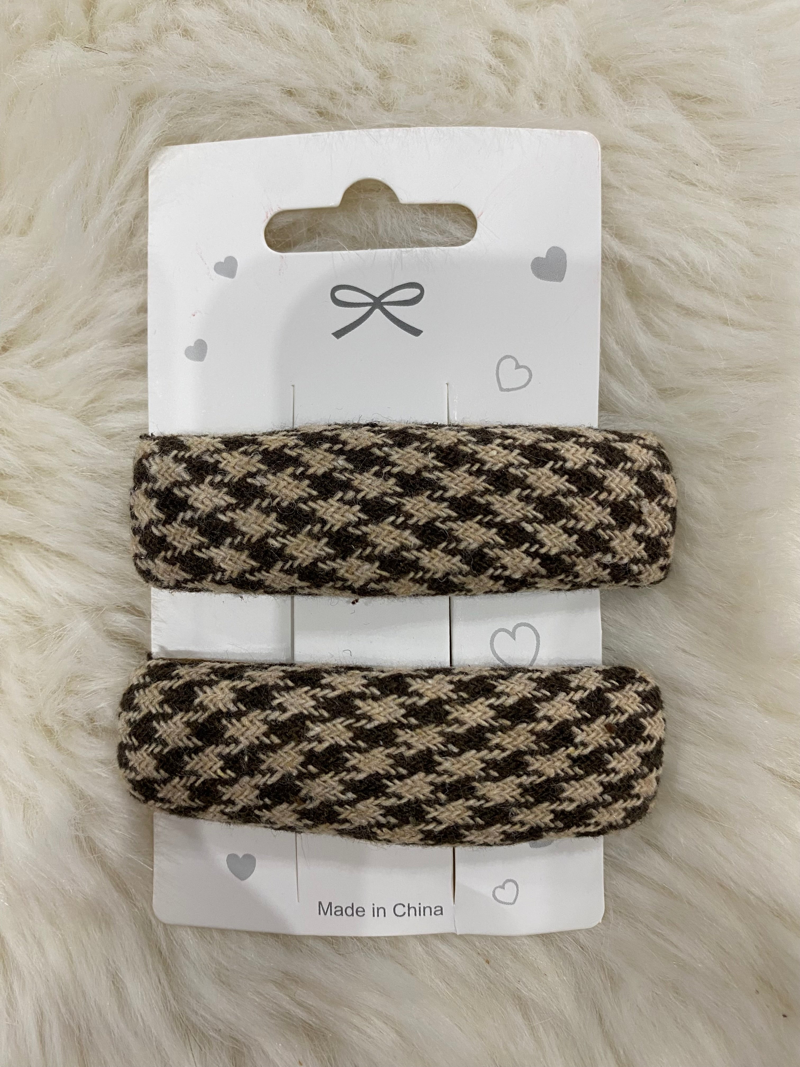 2pcs brown hair clips