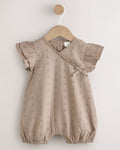 Chocolate Brown Broderie Baby Romper