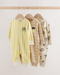Multi Palm Two Way Zip Baby Sleepsuits 3 Pack