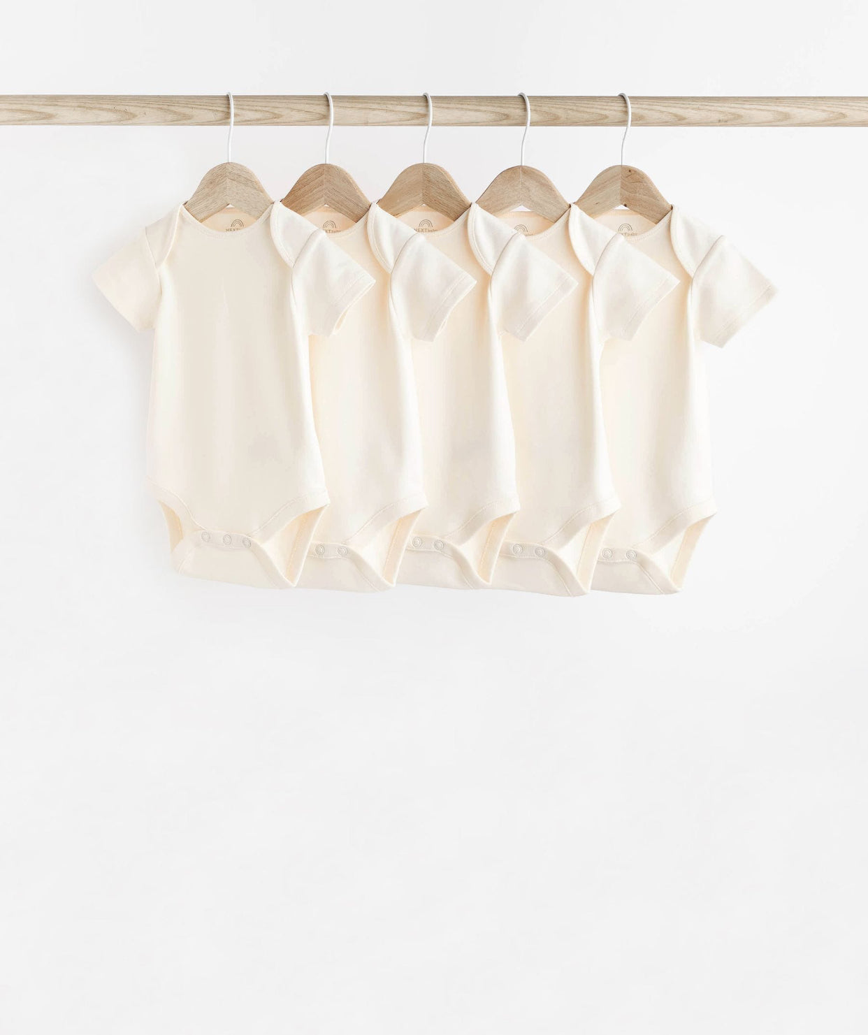Cream Essential Baby Short Sleeve
Bodysuits 5 Pack