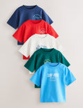 Blue/Navy/Green/Red/White Small
Short Sleeve Graphic T-Shirts 5 Pac...