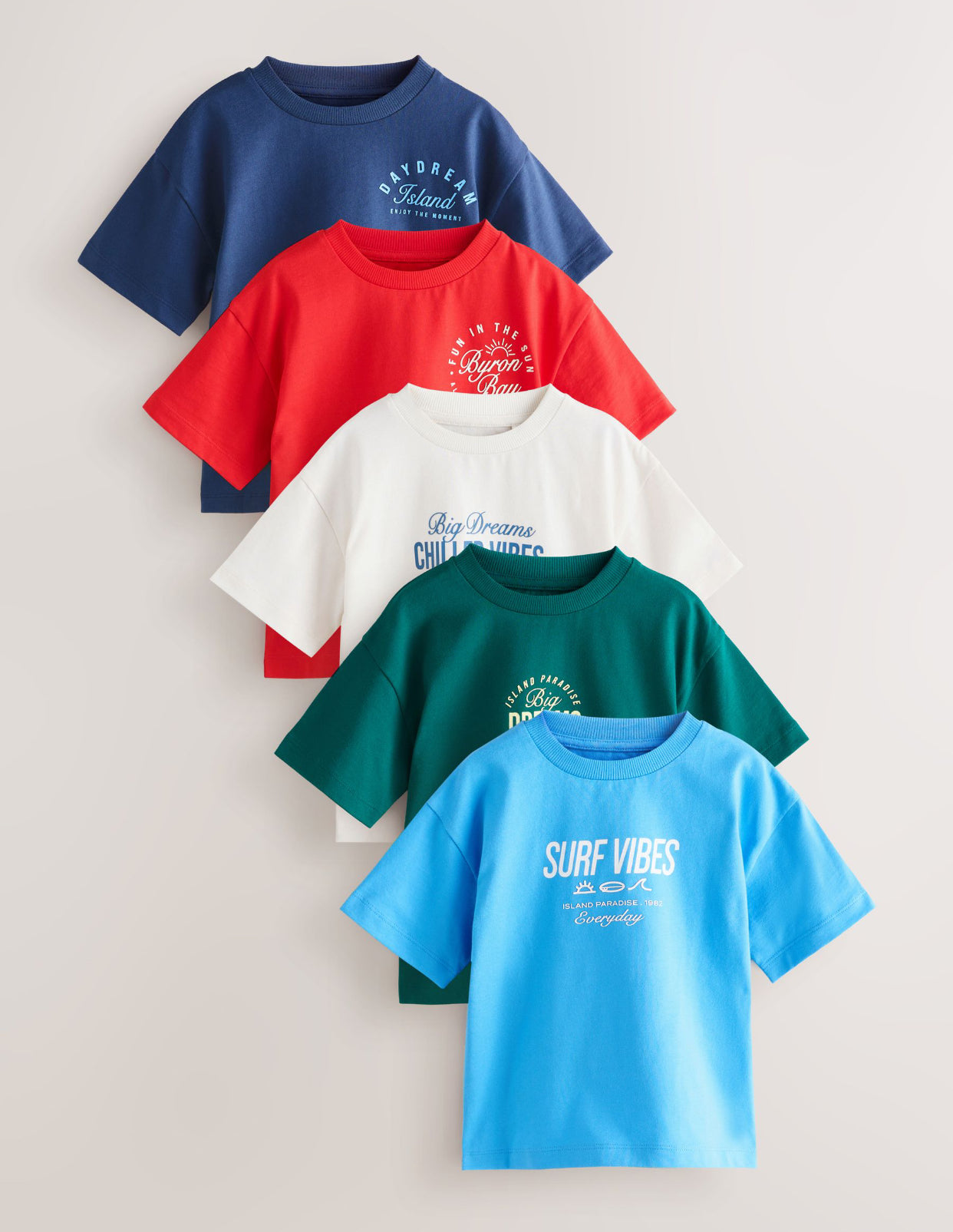 Blue/Navy/Green/Red/White Small
Short Sleeve Graphic T-Shirts 5 Pac...