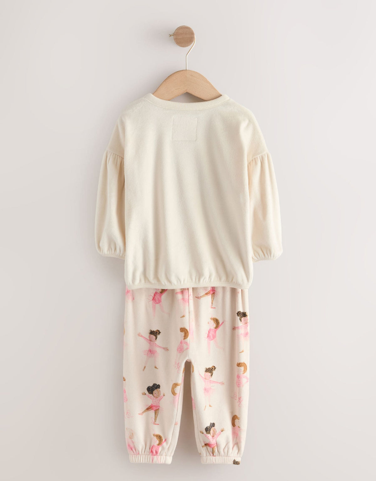 Ecru/Pink Ballerina Fleece Cosy Pyjamas