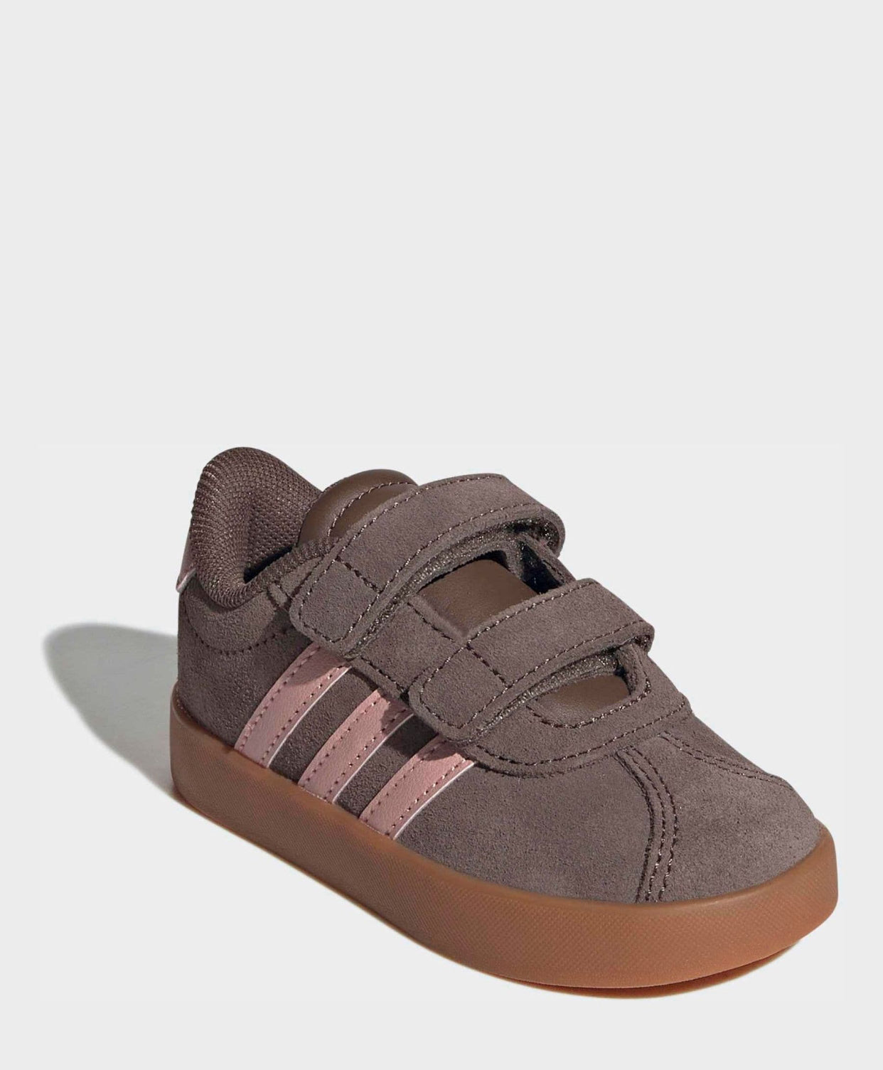 adidas Brown/Pink VL Court 3.0 Hook and Loop Infant Trainers