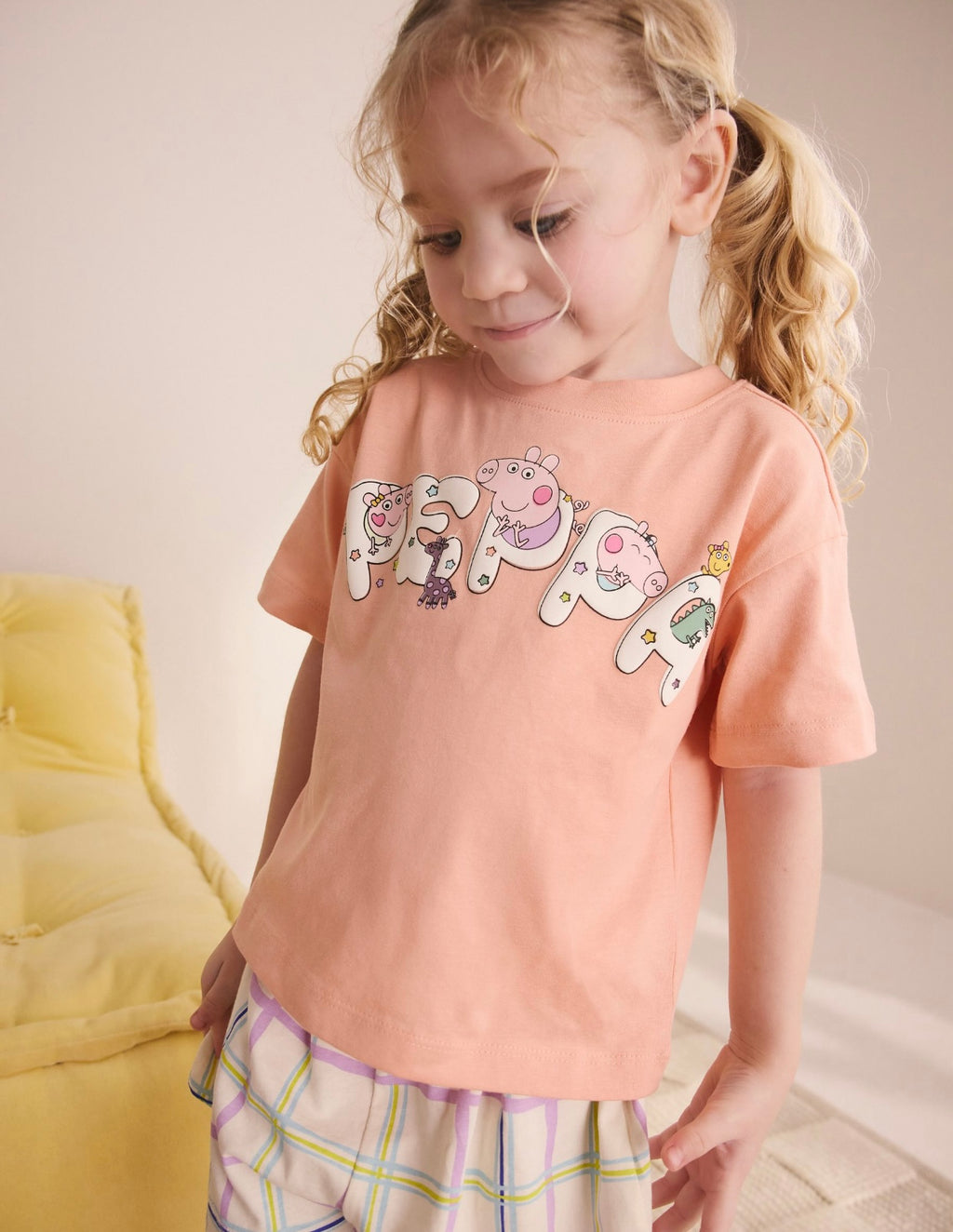 Multi Purple/ Ecru Peppa Pig Short Pyjamas 2 Pack