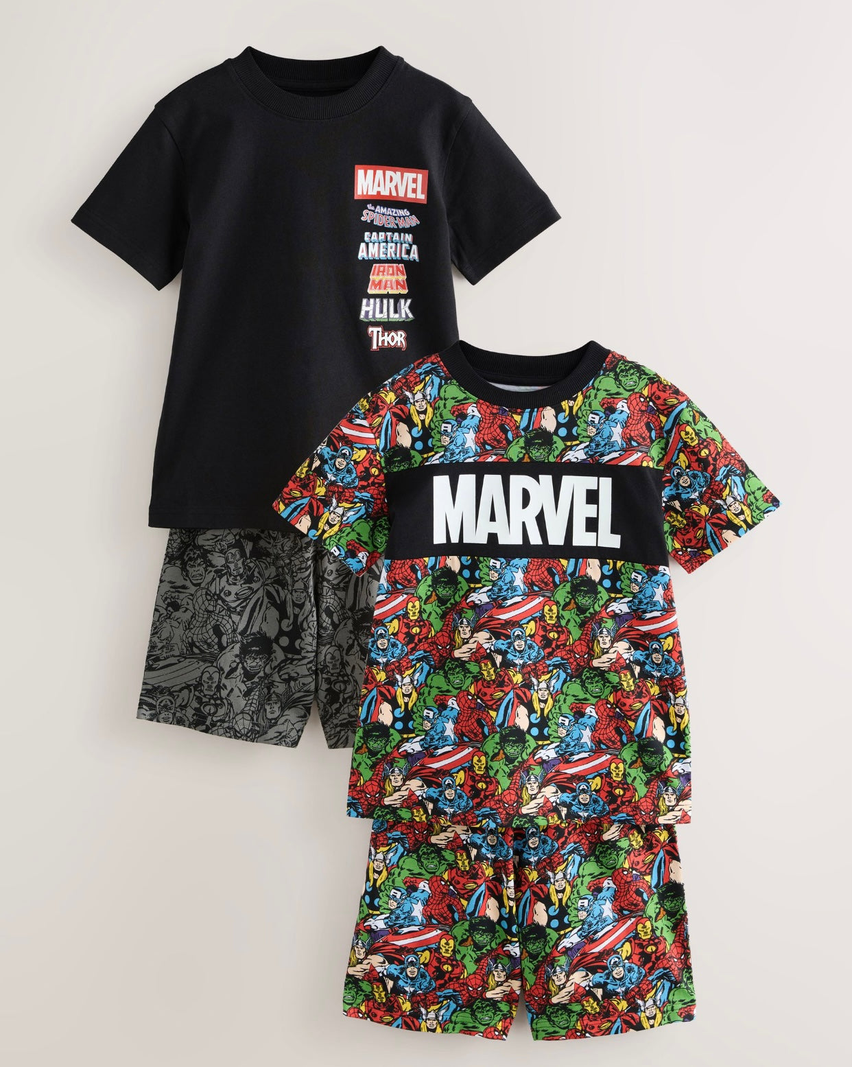 Black/Red Marvel Short Pyjamas 2 Pack