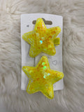 2pcs yellow star hair clip