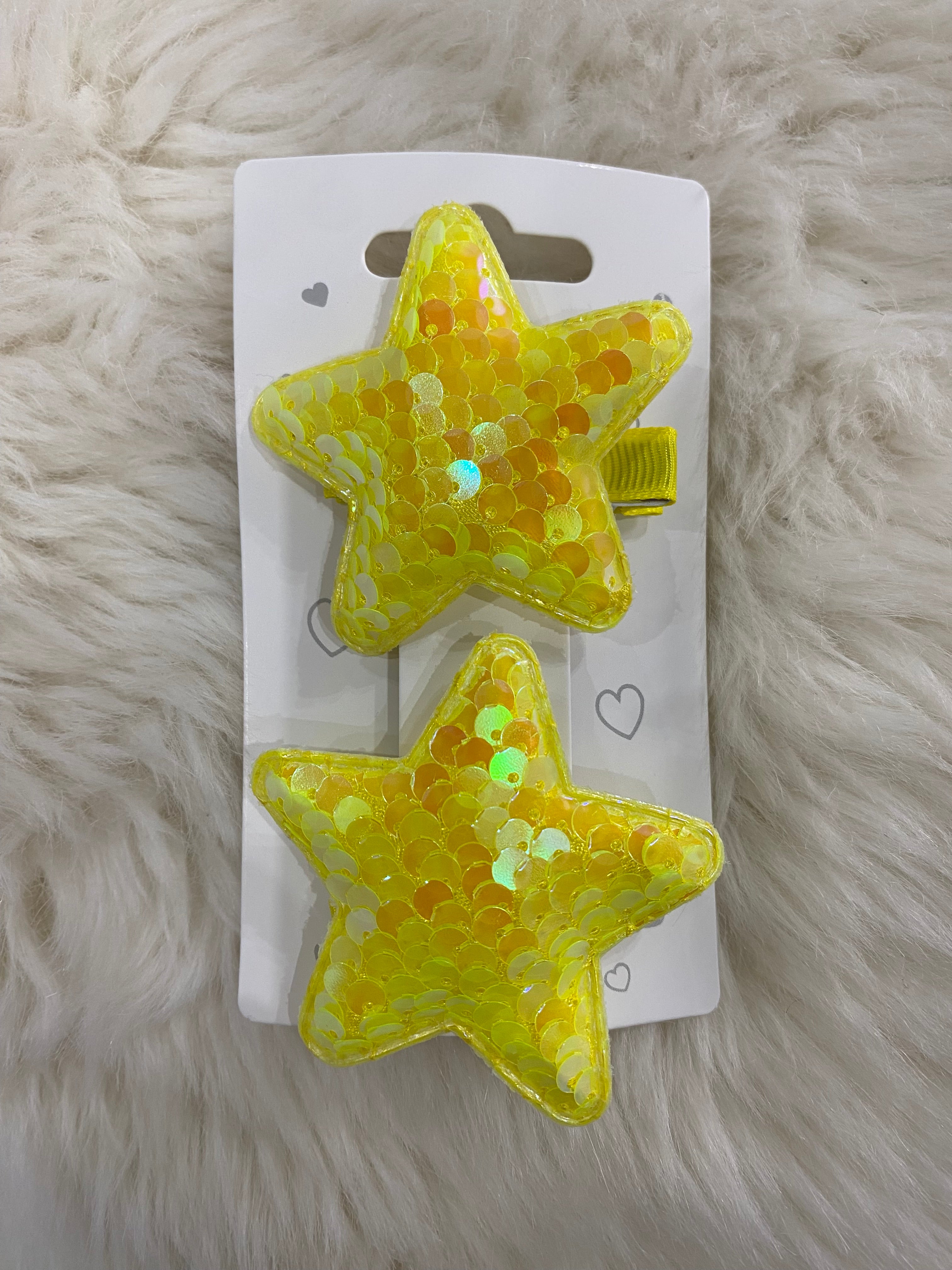 2pcs yellow star hair clip