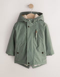Green Waterproof Borg Lined Parka
