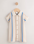 Blue/Neutral Stripe Knitted Baby
Romper