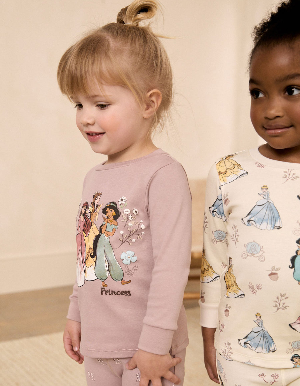 Pink/Cream Disney Princess Snuggle Pyjamas 2 Pack