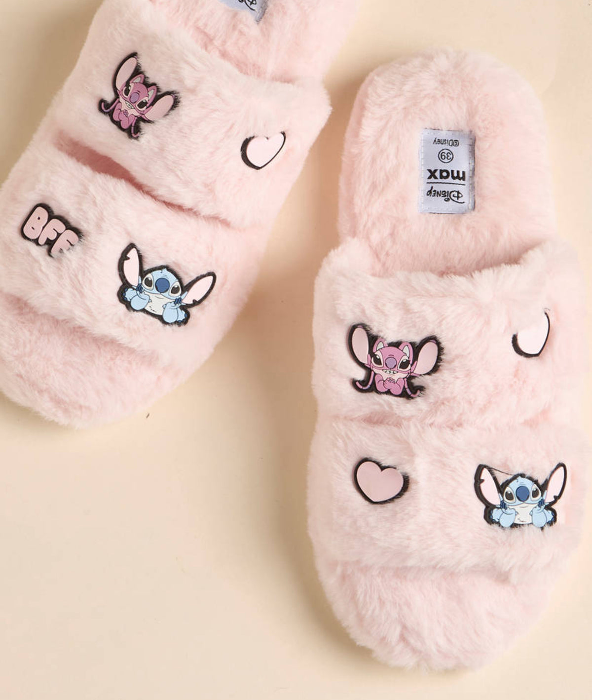 Stitch and Angel Embroidered Bedroom Slippers
