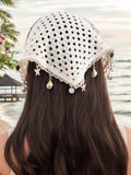 1pc Sea Shells Knitted Triangle Scarf Headband