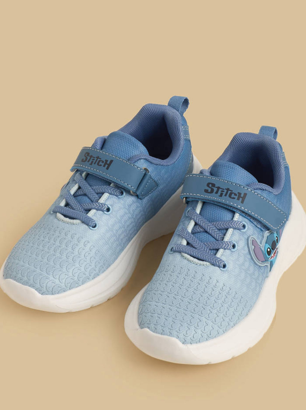 Stitch Colourblock Sports Shoes with Hook and Loop Closure