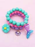 3pcs Girls Beaded Bracelets With Mermaids Shells (immediate)