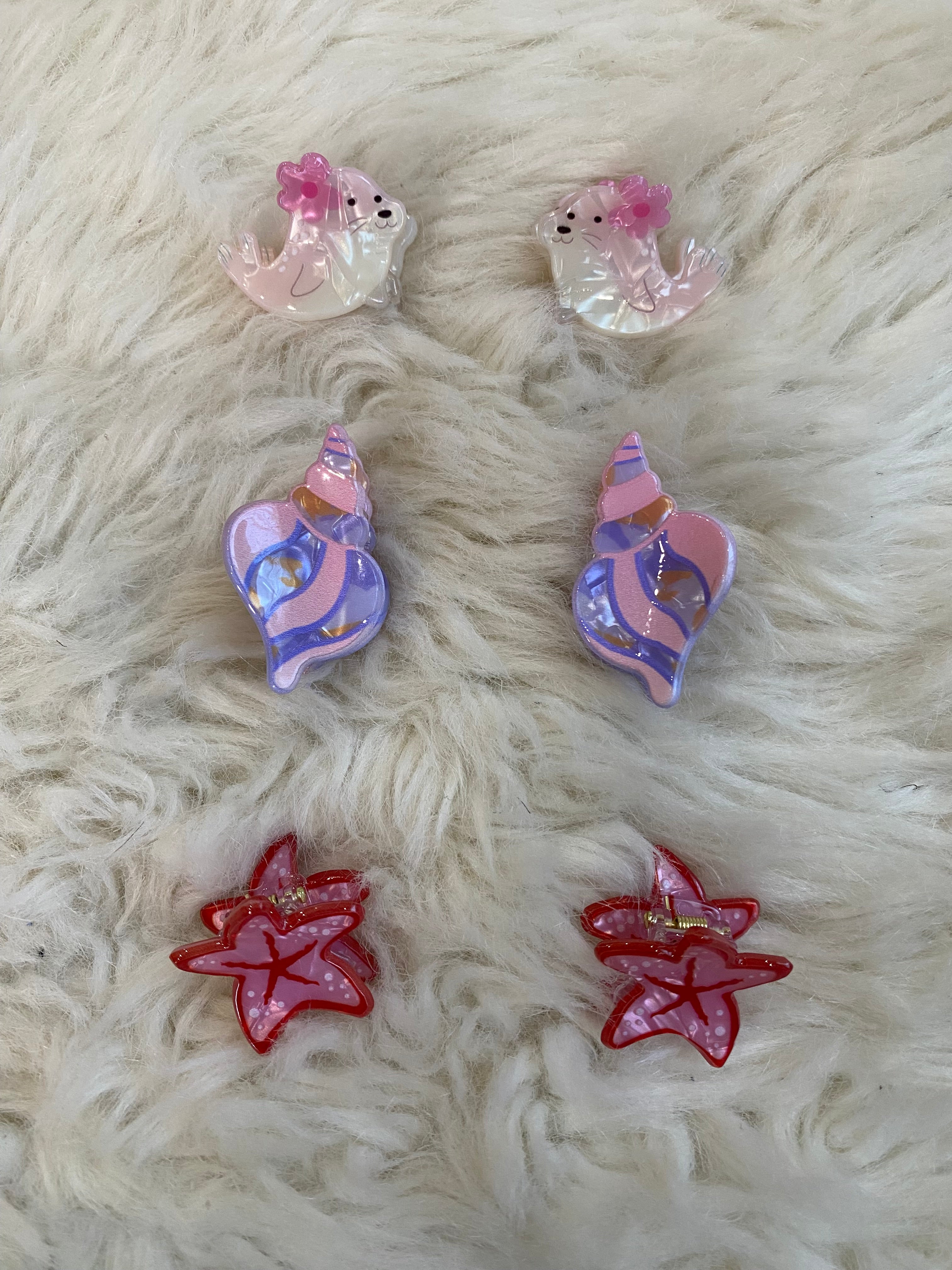 6pcs Ocean Mini Hair Clips