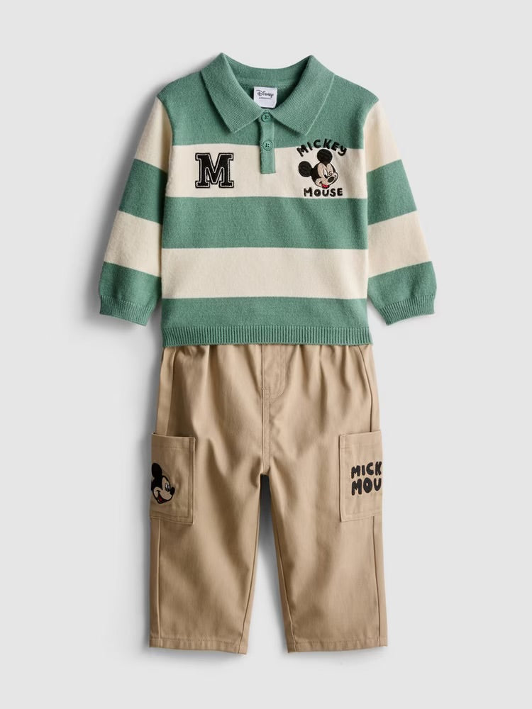 Disney's Mickey Mouse Rugby Shirt and Cargo Trousers Set (immediate)