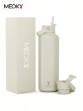 Meoky 700 ml Insulated Tumbler With 2 Spout Lid And Straw