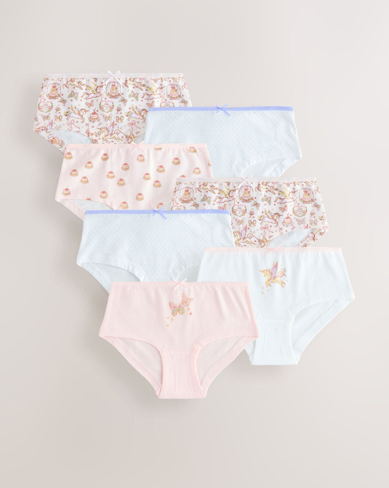 Pink Unicorn Hipsters Briefs 7 Pack