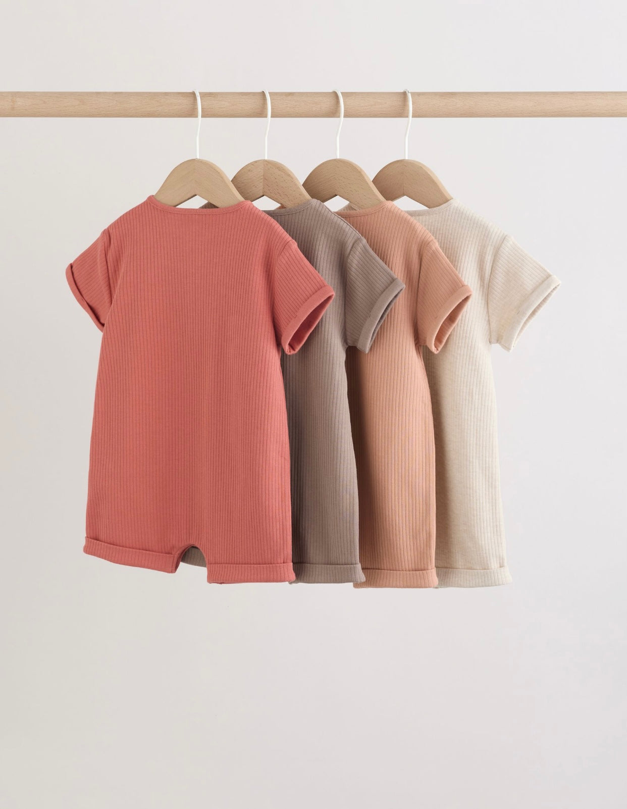 Orange Grandad Button Neck Baby Rompers 4 Pack