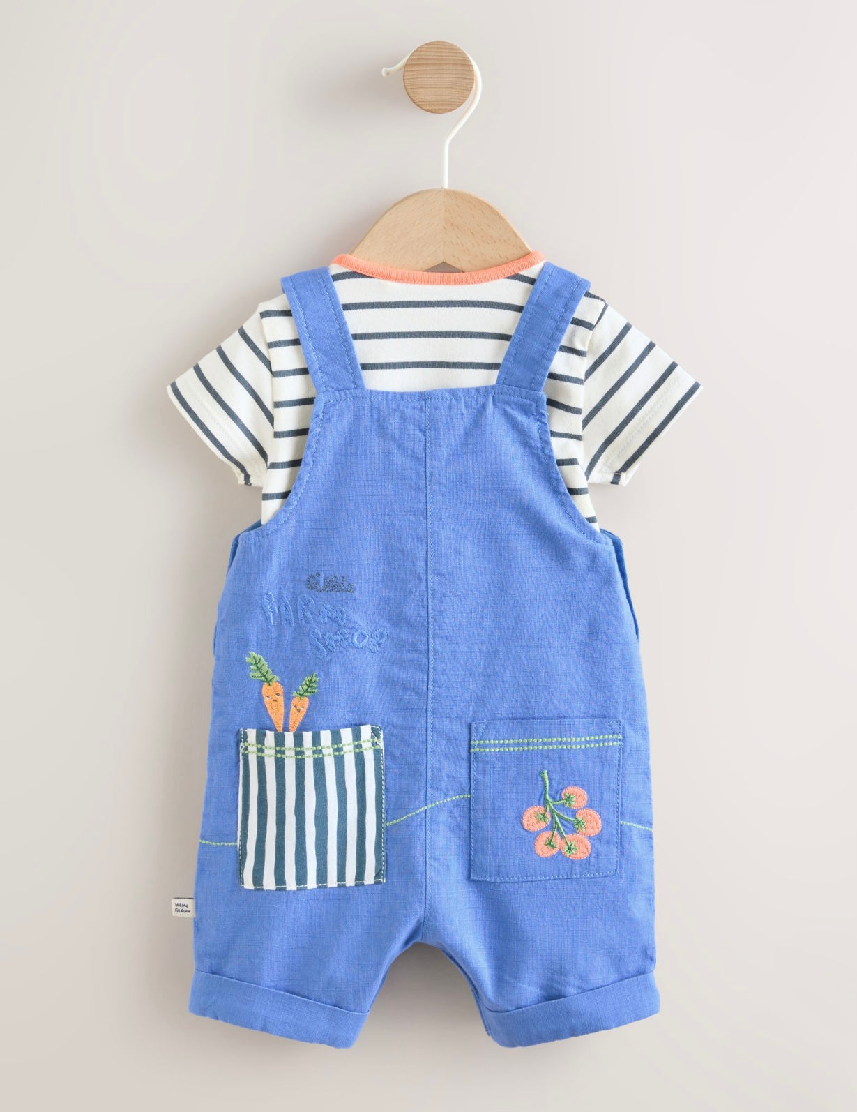 Blue Farm Dungarees And Bodysuit Baby Set