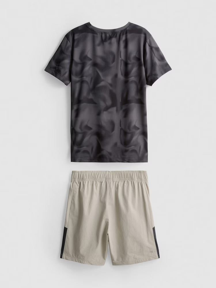 A tee and shorts activewear clothing set