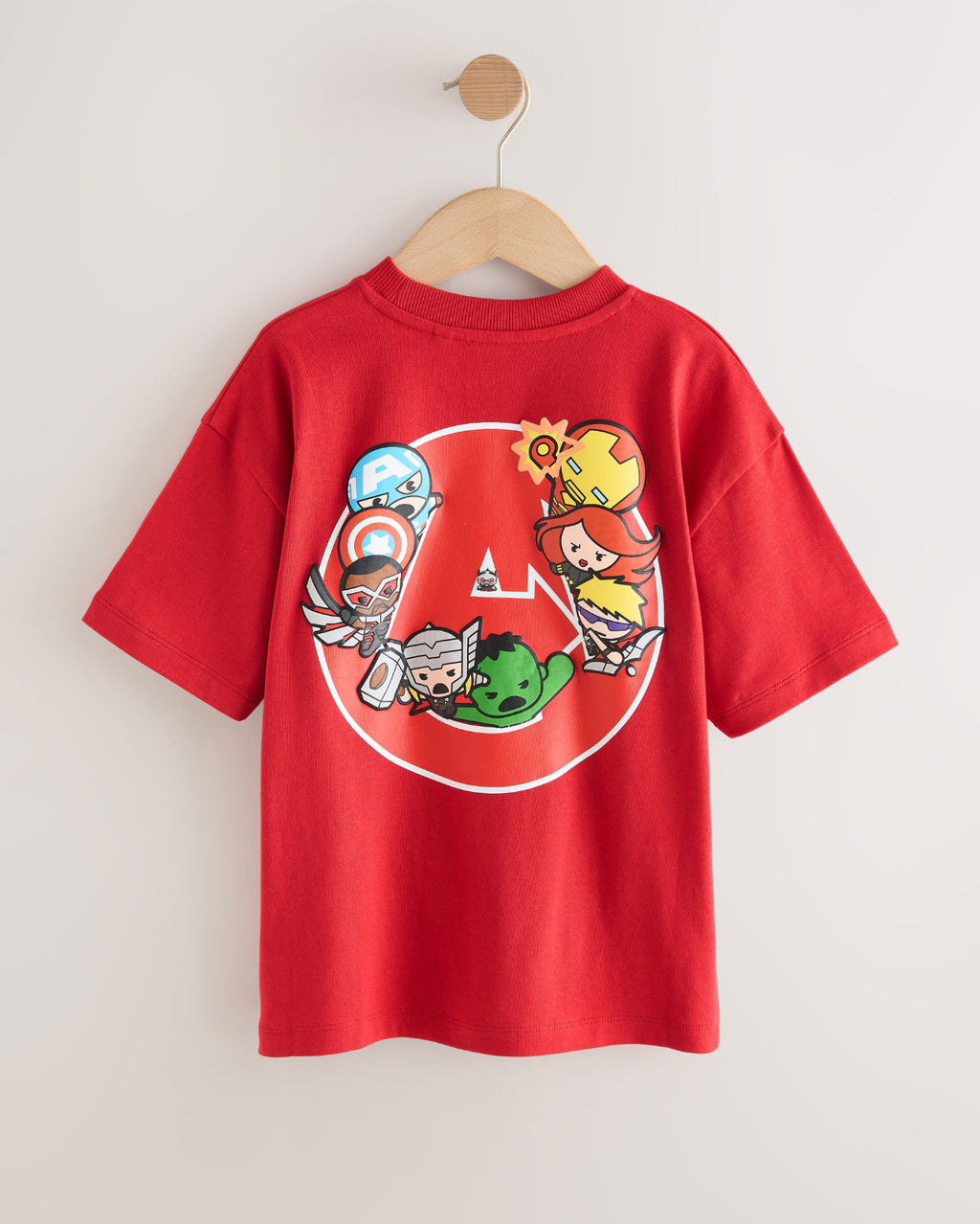 Red Back Print Marvel Avengers Short Sleeve T-Shirt