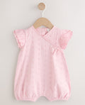 Pink Broderie Baby Romper